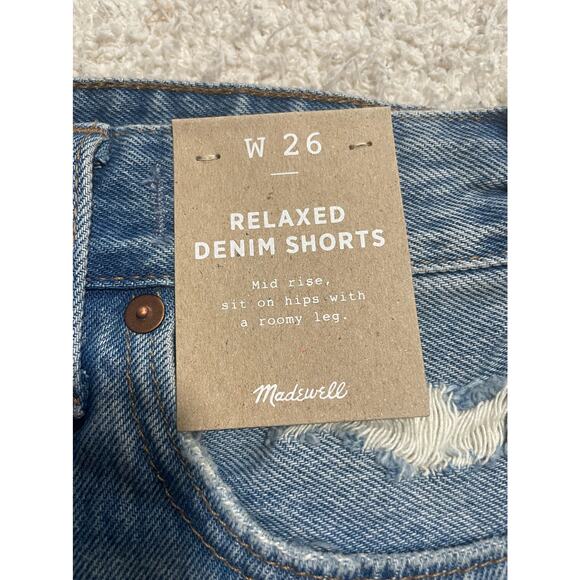 NWT Madewell Women's Size 26 Relaxed Denim Shorts Renfield Wash - Picture 5 of 6
